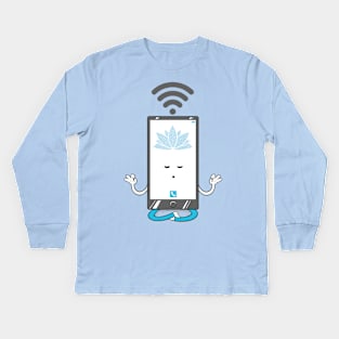 Yoga-Phone Kids Long Sleeve T-Shirt